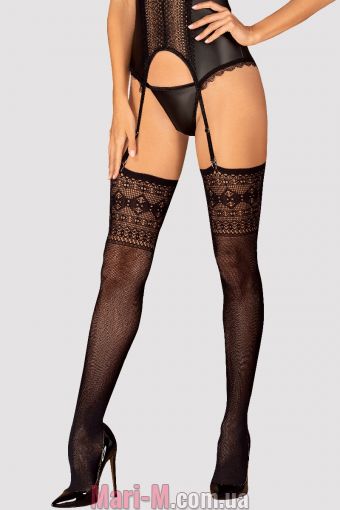 Фото - Ажурные чулки под пояс S825 stockings Obsessive Obsessive купить в Киеве и Украине
