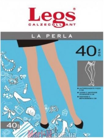 Фото - Чулки с силиконовой кружевной резинкой La Perla 40den Legs  купить в Киеве и Украине