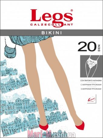 Фото - Тонкие прозрачные колготки с кружевными трусиками 260 Bikini 20den Legs  купить в Киеве и Украине