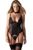 Ажурный корсет с подвязками для чулок, чокер и стринги Donarella Corset Obsessive Obsessive- интернет магазин нижнего белья Mari-M Фото - Ажурный корсет с подвязками для чулок, чокер и стринги Donarella Corset Obsessive Obsessive купить в Киеве и Украине