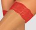Фото - Телесные чулки с красной кружевной коронкой на силиконе Mellania stockings Obsessive Obsessive купить в Киеве и Украине